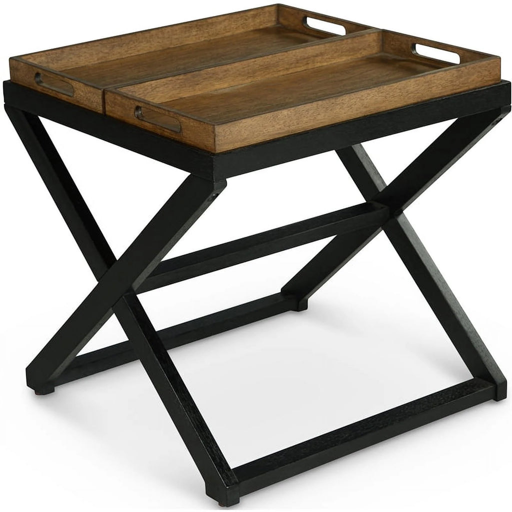 Walnut and Ebony Solid Wood End Table F7524