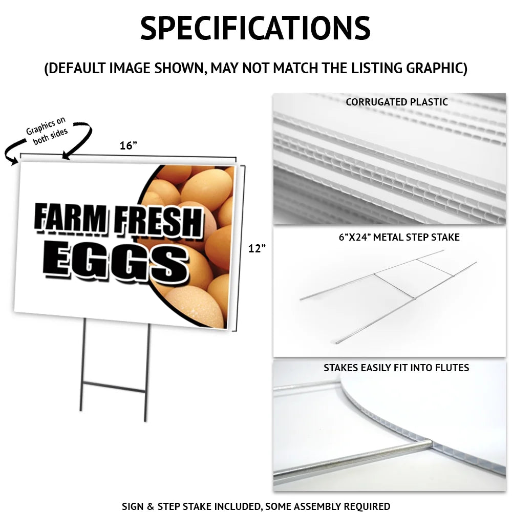 2 Pack of 12" x 16" Yard Sign & Stake A462733