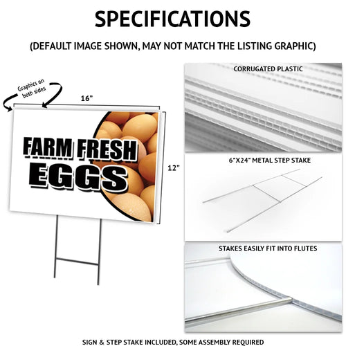 2 Pack of 12" x 16" Yard Sign & Stake A462733
