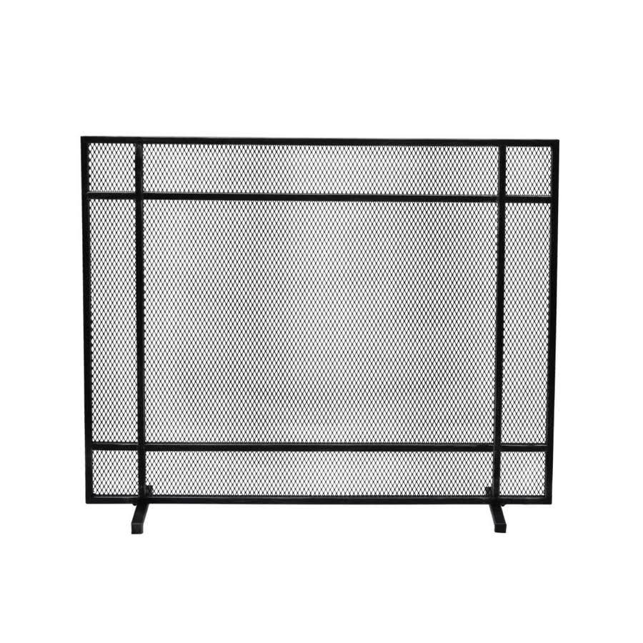 Black Brushed Silver Finish Iron Firescreen Z60565