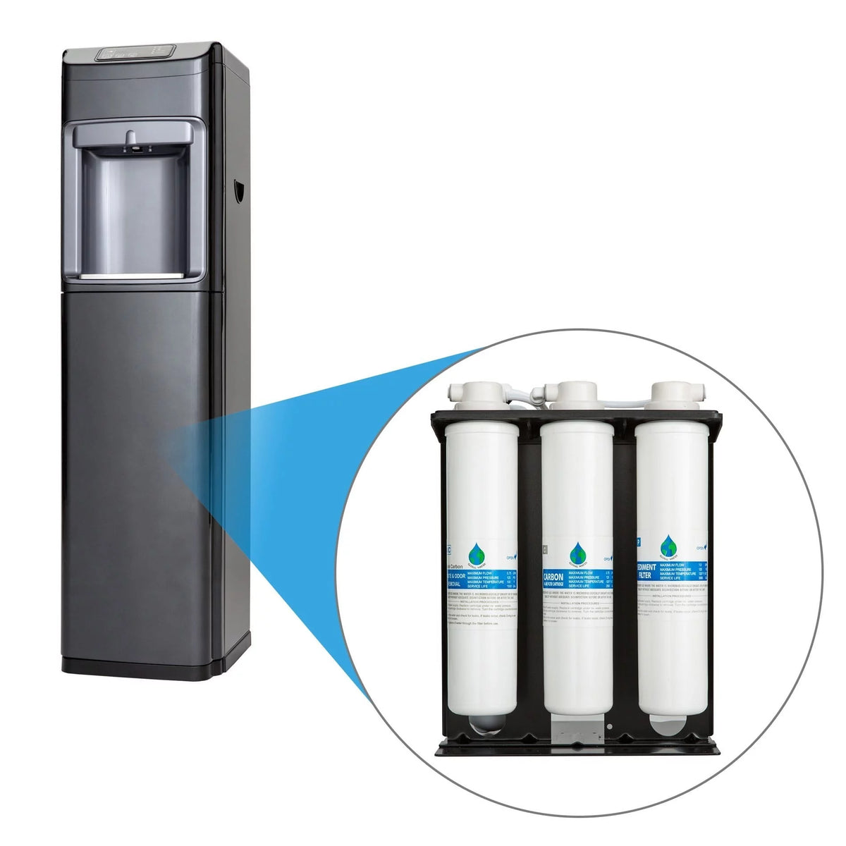 Bottleless Hot & Cold Water Cooler with Reverse Osmosis Filtration I843351