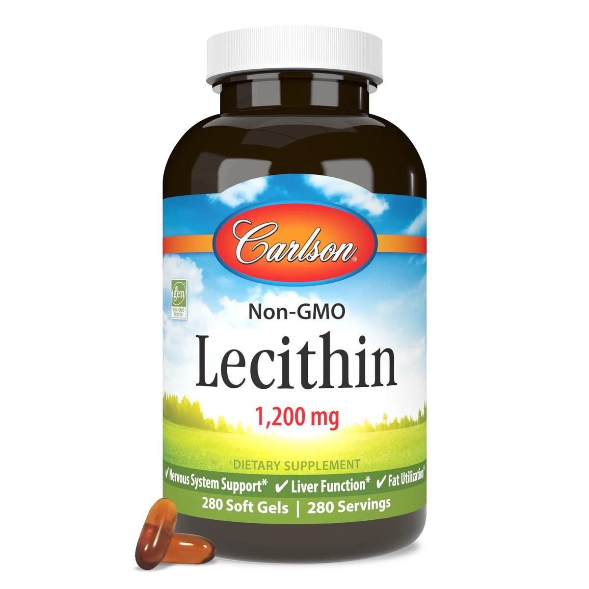 Lecithin 1200 mg Non-GMO 280 Softgels S871784