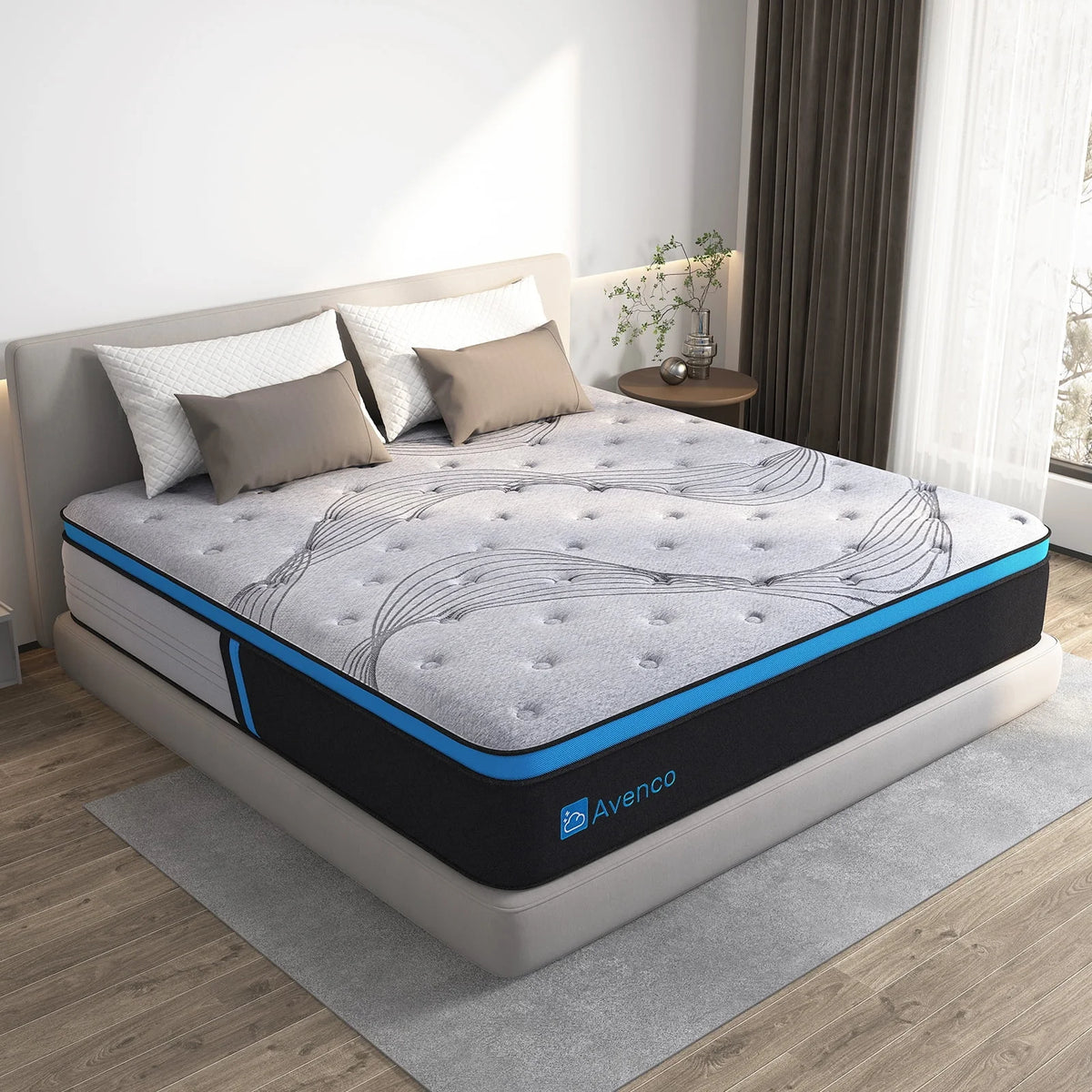 Queen Size 12-Inch Hybrid Gel Memory Foam Pillow Top Mattress M104821