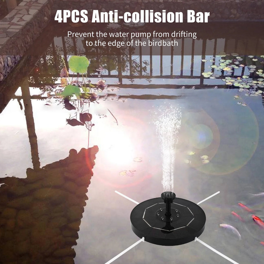 Solar Fountain Pump 3.5W with 1800mAh Battery 6 Nozzles V828