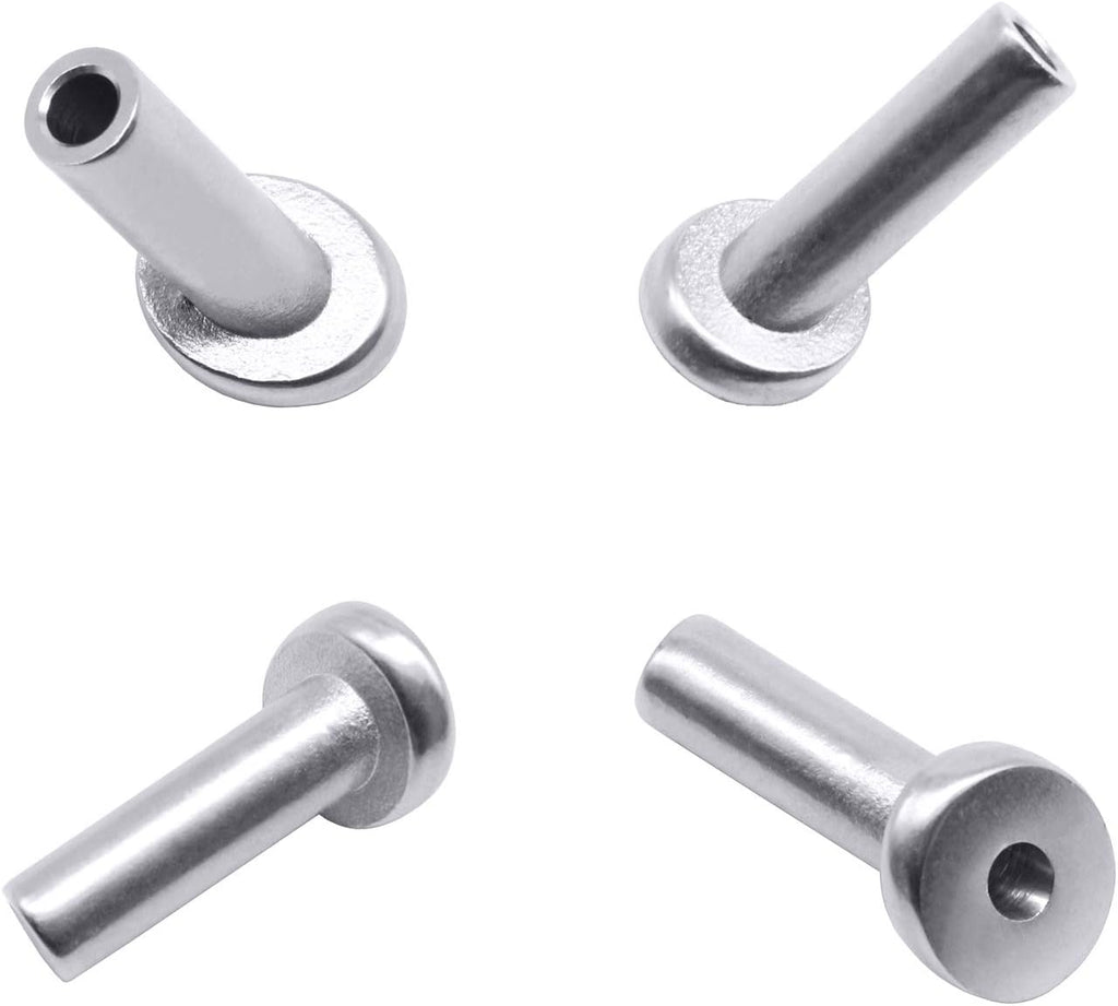 40 Pack 45 Degree T316 Marine Grade Stainless Steel Angle Beveled Protector Sleeves Wood Post Protector for 1/8", 5/32", 3/16" Wire Rope Cable Railing S811