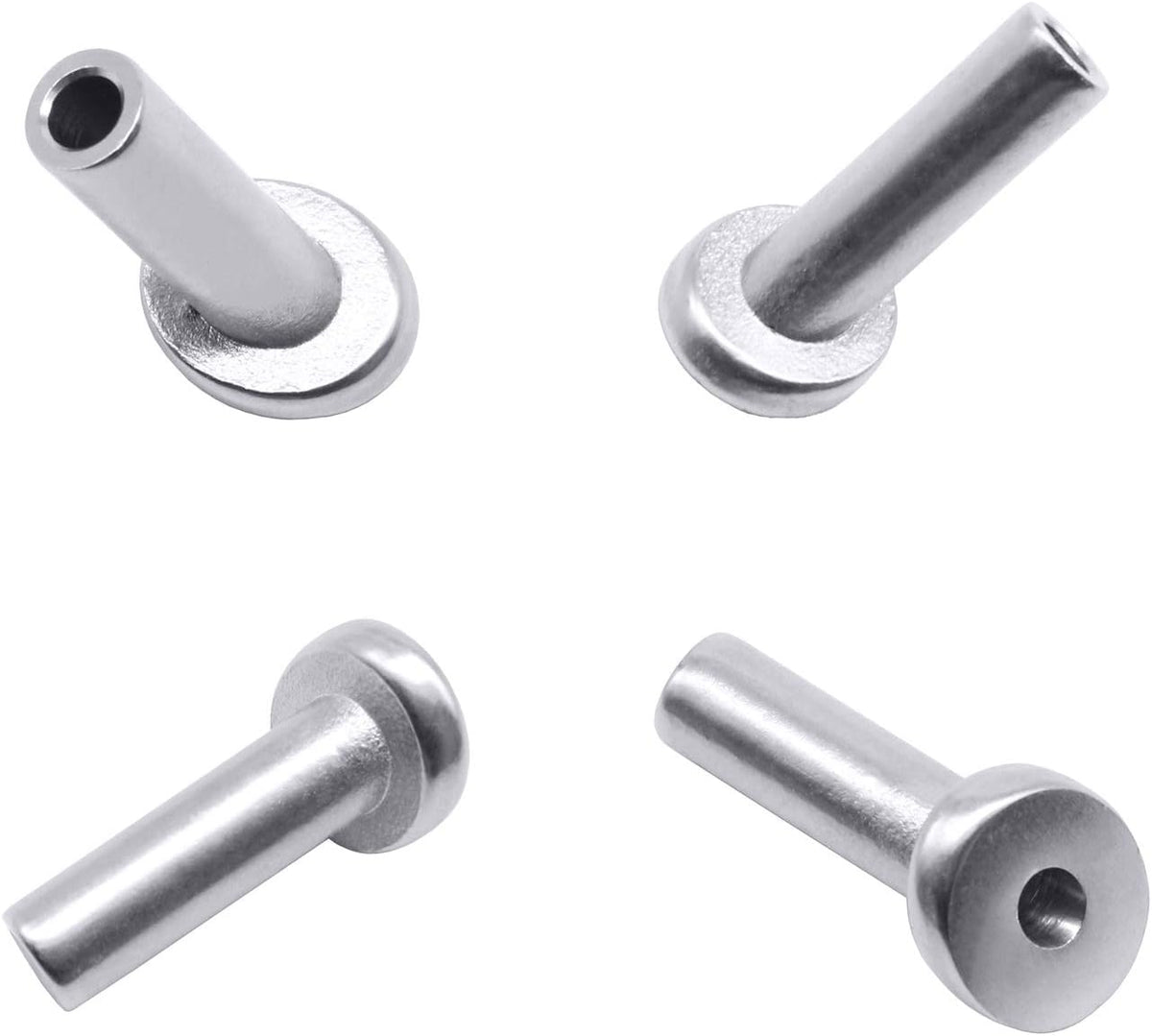 40 Pack 45 Degree T316 Marine Grade Stainless Steel Angle Beveled Protector Sleeves Wood Post Protector for 1/8", 5/32", 3/16" Wire Rope Cable Railing S811