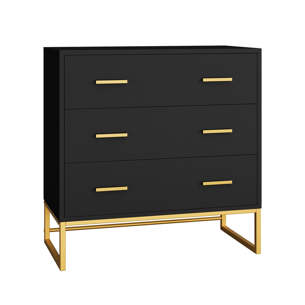 White 3 Drawer Wood Dresser J69125