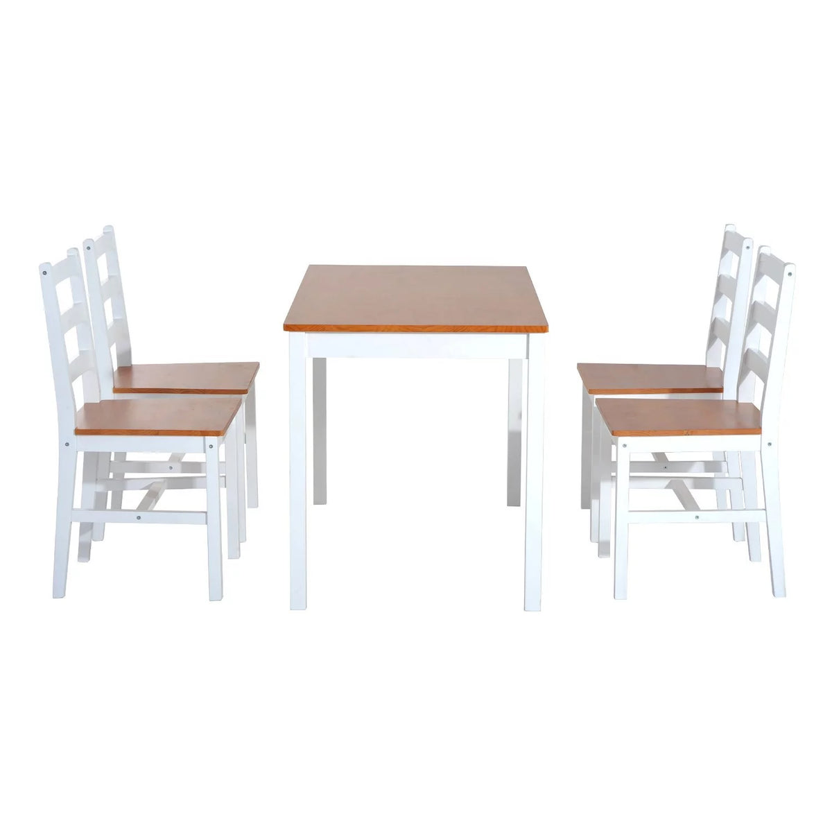 5 Piece Solid Pine Wood Table and High Back Chair Dining Set O602
