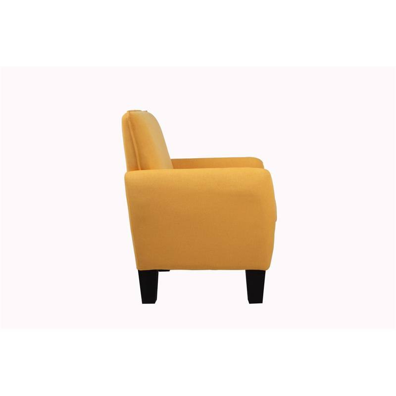 Yellow Linen Accent Arm Chair O75491