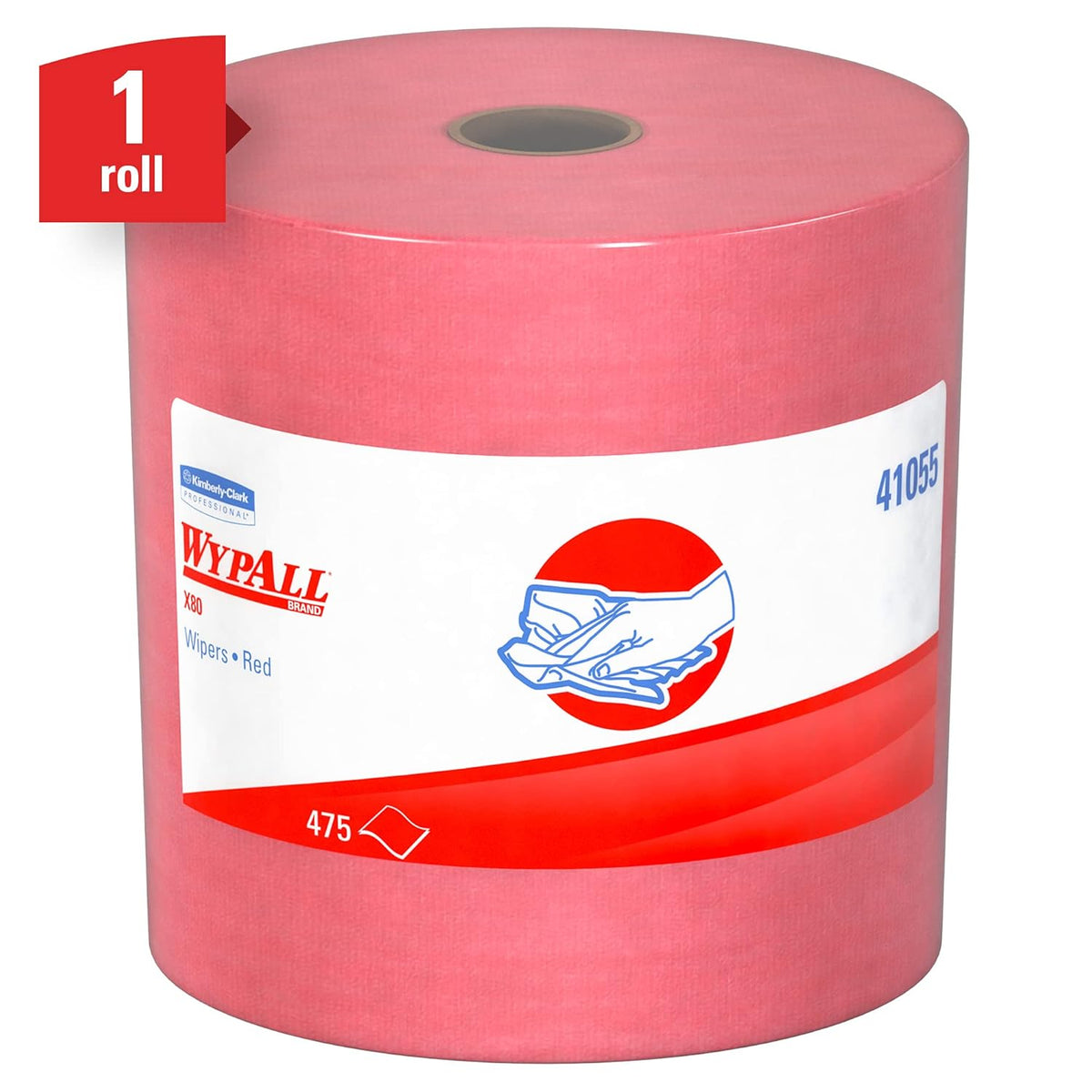 Red Jumbo Roll Reusable Wipes, 475 Sheets T8182