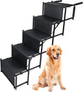 Black 5 Steps Metal Fram Folding Pet Dog Car Ramp with Shoulder Strap A761683