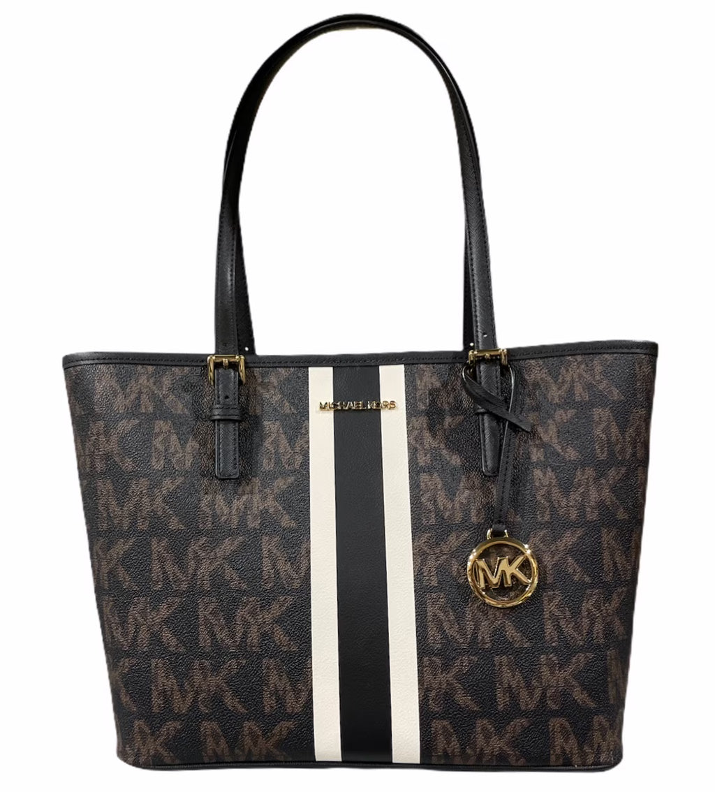 Black Brown Stripe Tote T762643