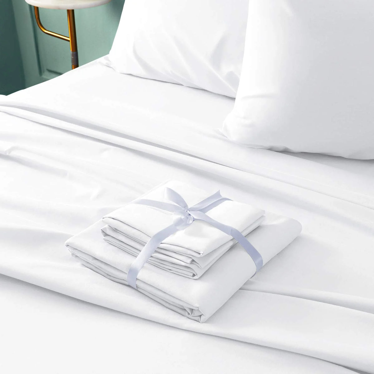 White 6 Piece 1800 Thread Count Microfiber King Size Bed Sheets Set with 15 Inch Deep Pocket Fitted Sheet G119643