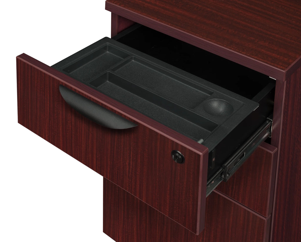 71 in. Mahogany Single Pedestal Corner Credenza U865