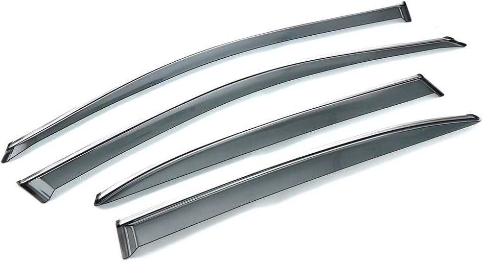 Smoke Tint Window Visor Sun Rain Guard Door Visor Pack of 2 P681