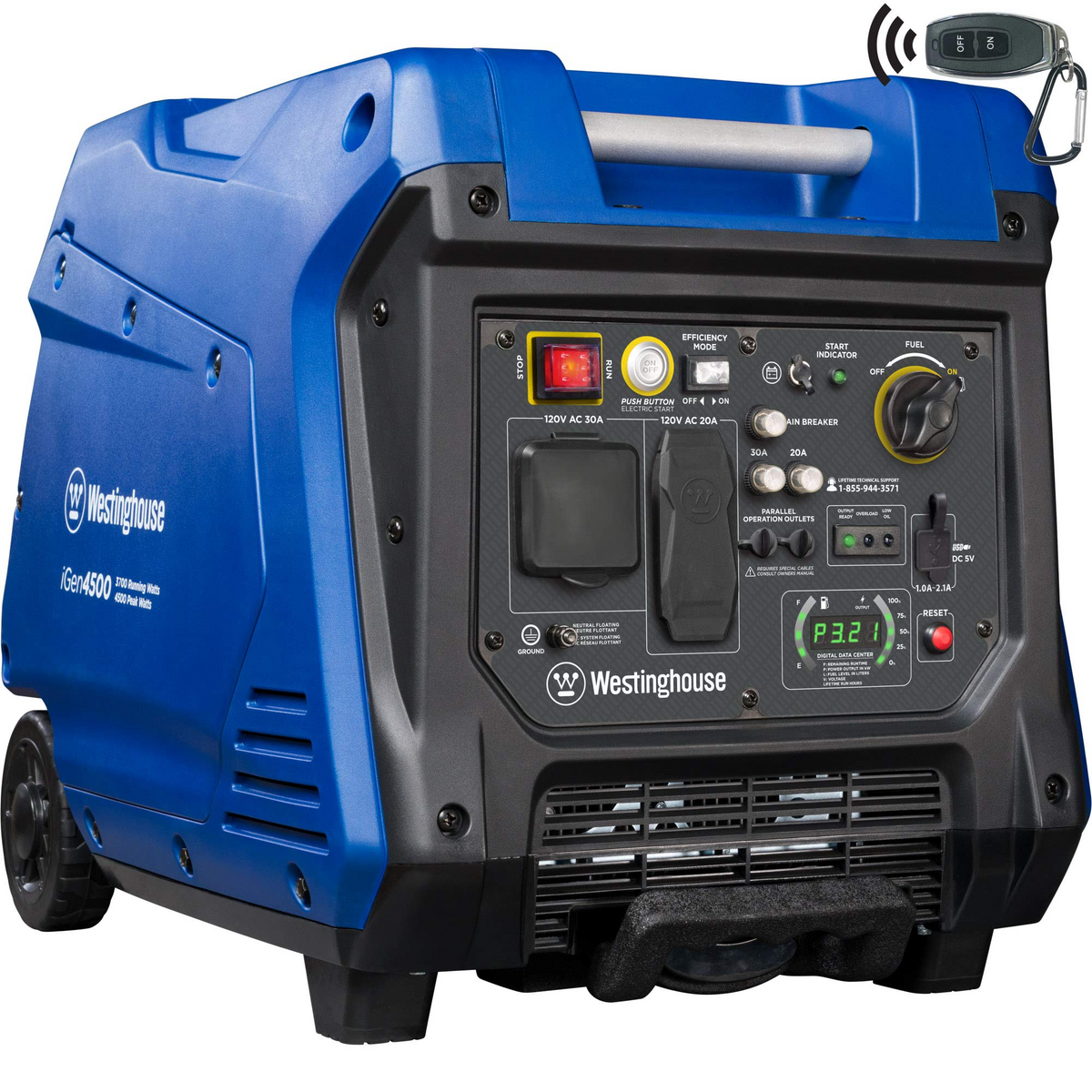 4500 Watt Portable Inverter Generator with Remote Electric Start K6334