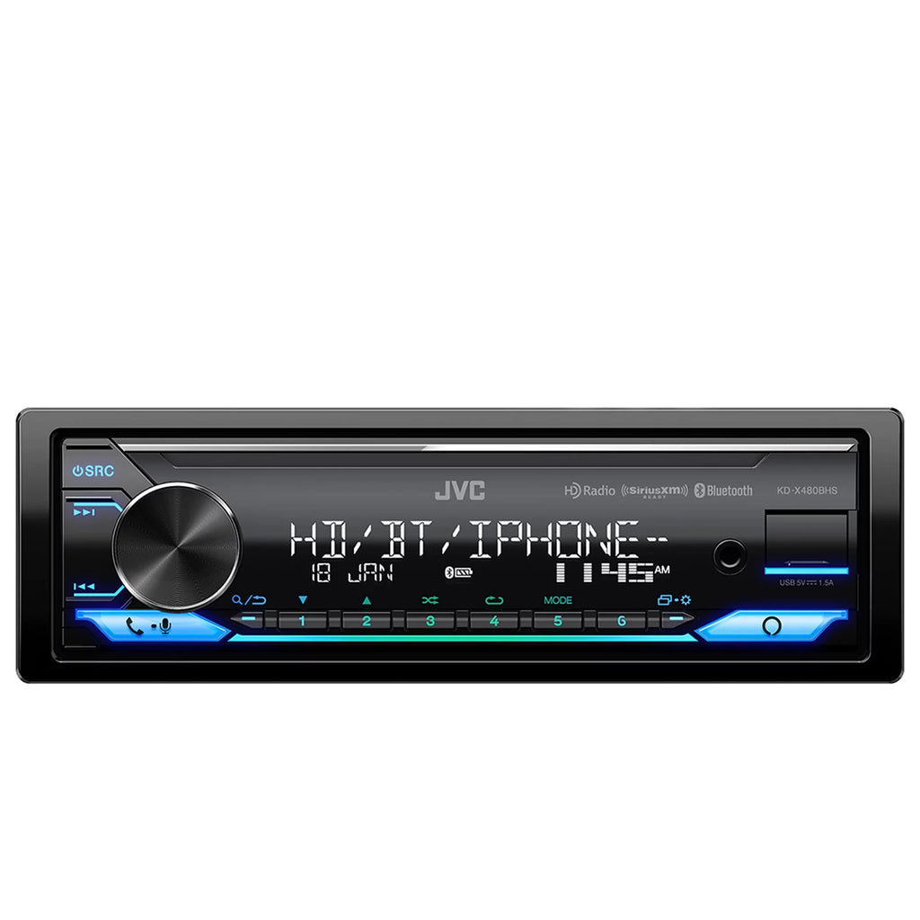 Single DIN Bluetooth USB AUX AM/FM Car Stereo Receiver with 6.5" Speakers K4730