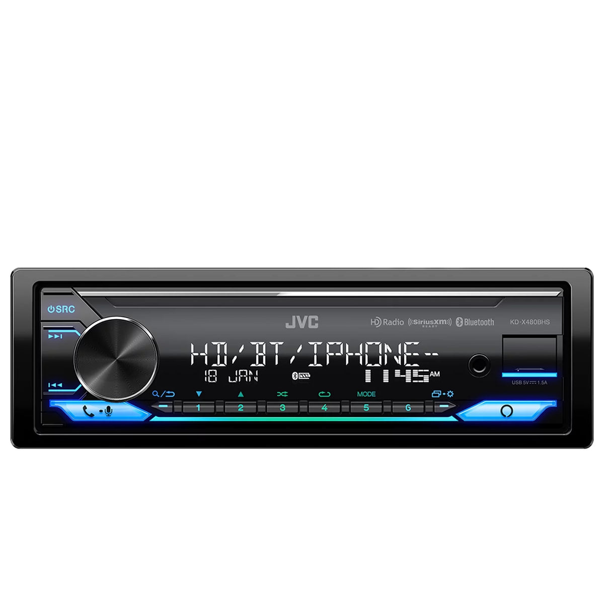 Single DIN Bluetooth USB AUX AM/FM Car Stereo Receiver with 6.5" Speakers K4730