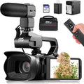 4k Video Camera Camcorder with 18X Digital Zoom, 64MP, 4.0-inch Rotating Touchscreen, 64GB SD Card, Black N59664