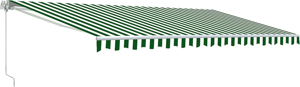 Red/White Stripe Retractable Motorized Patio Awning, 20' x 10' J122466