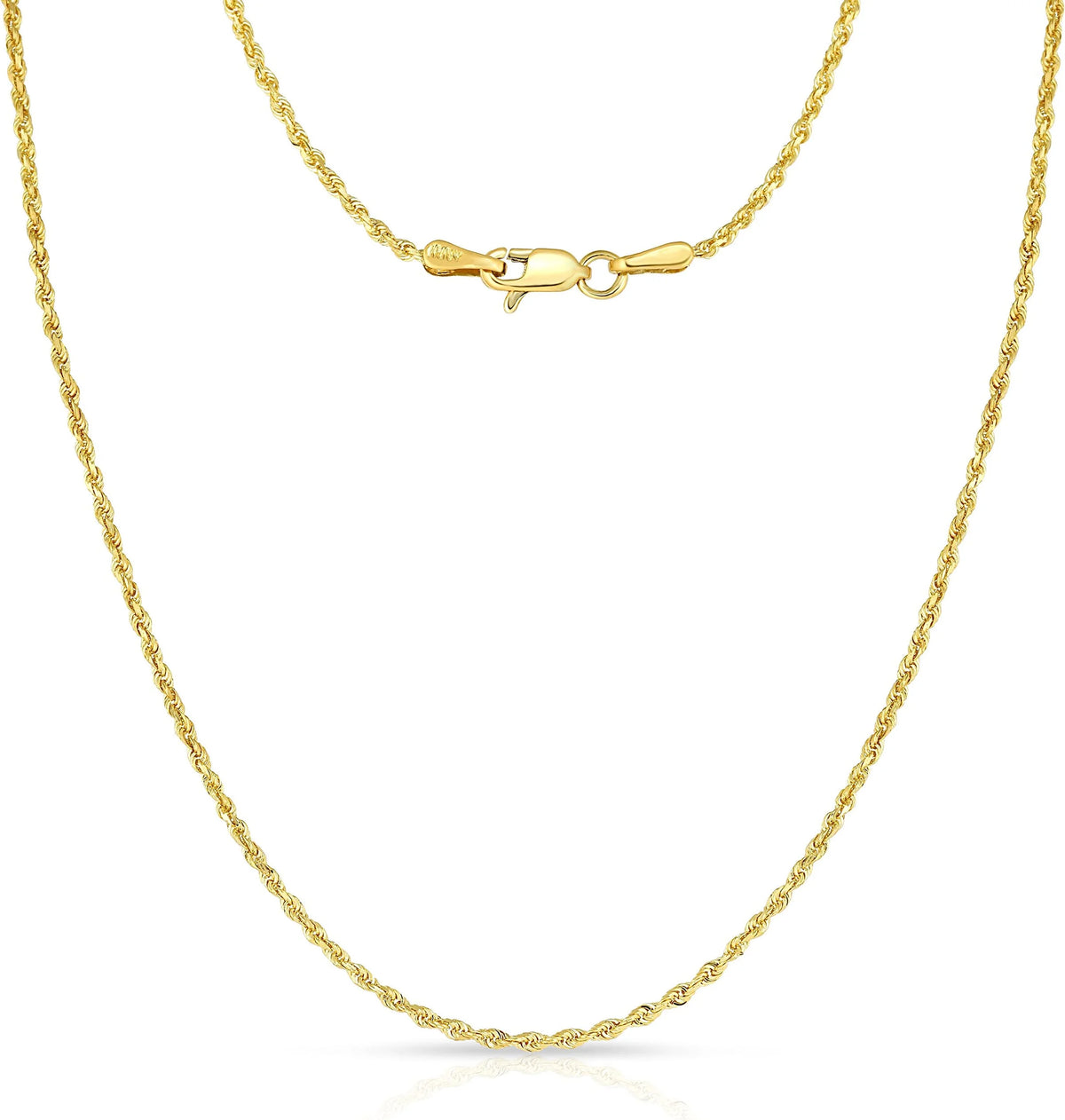 10k Yellow Gold Diamond Cut Rope Chain Necklace V41827