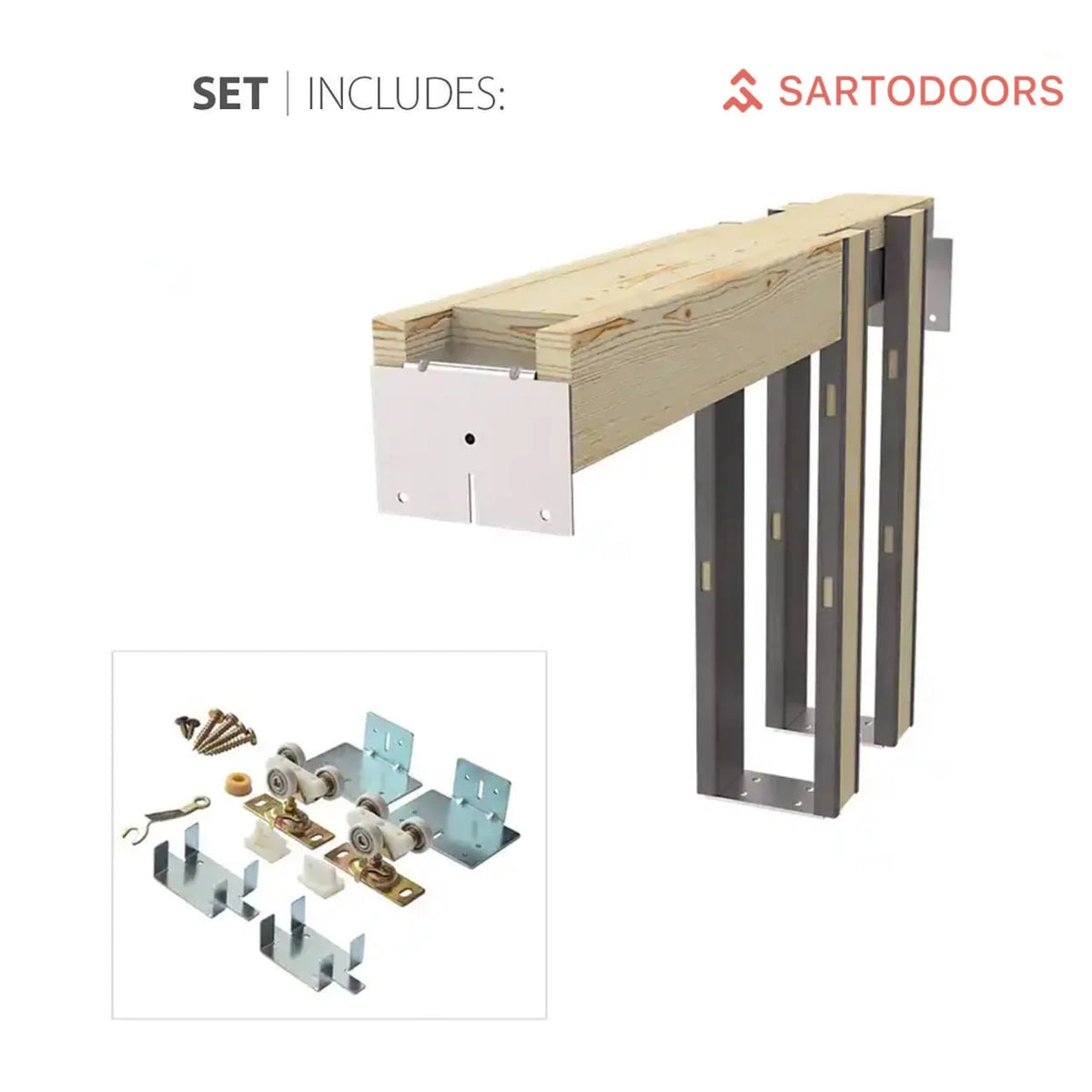Solid Wood Interior Double Pocket Doors G44923