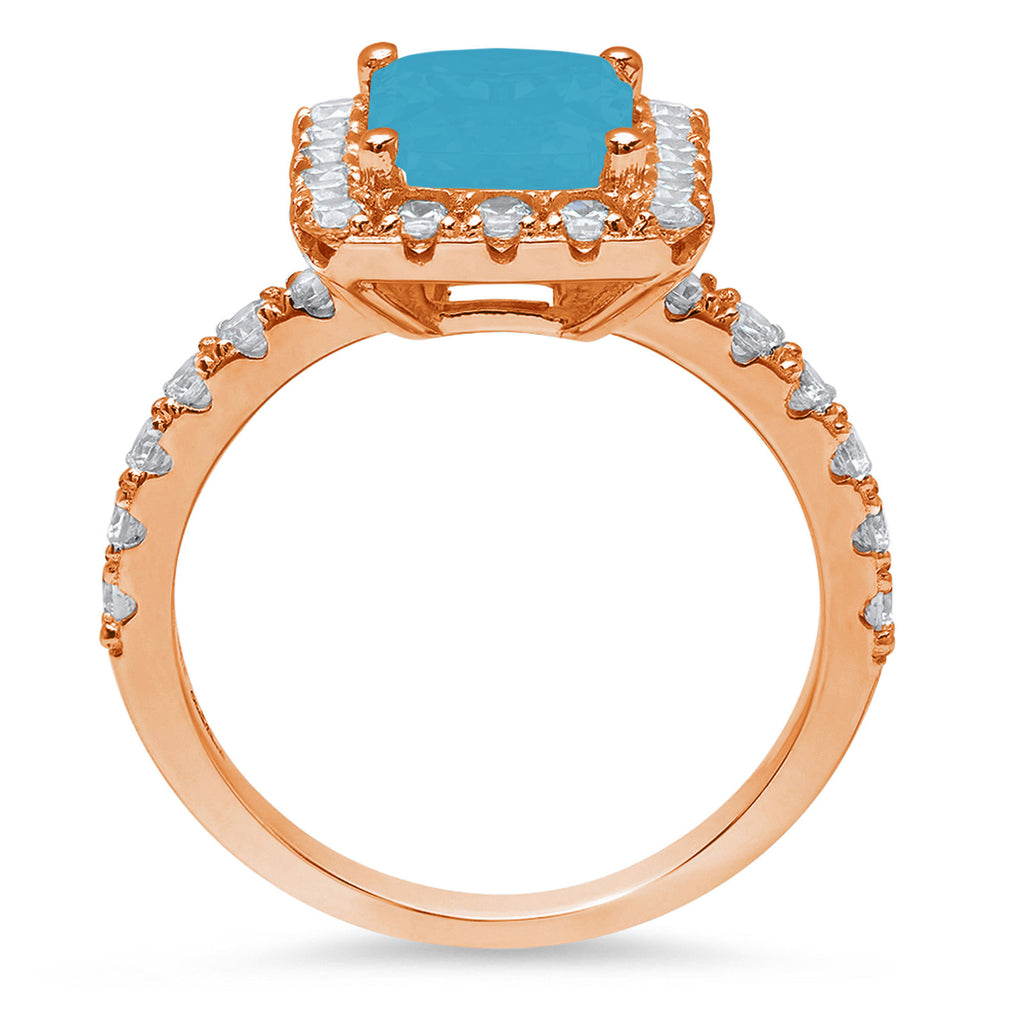 18K Rose Gold Simulated Diamond Ring I5108
