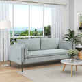 3 Seat Linen Fabric Upholstered Sofa with 2 USB Ports Gray C33351