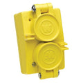 Duplex Flip Lid Locking Blade Receptacle, 3 Wires, 2 Poles, NEMA L6-15 H57436