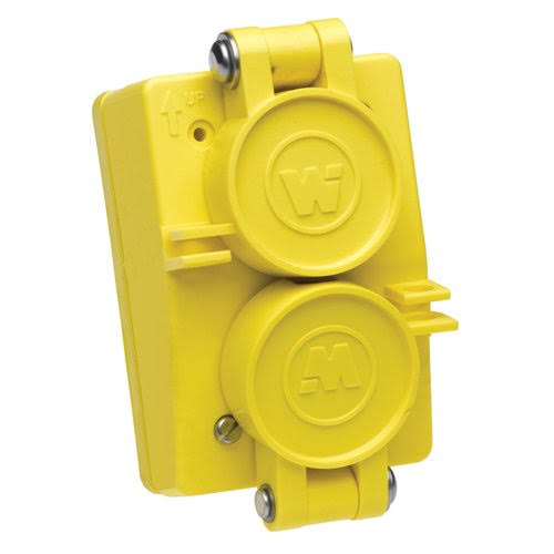 Duplex Flip Lid Locking Blade Receptacle, 3 Wires, 2 Poles, NEMA L6-15 H57436