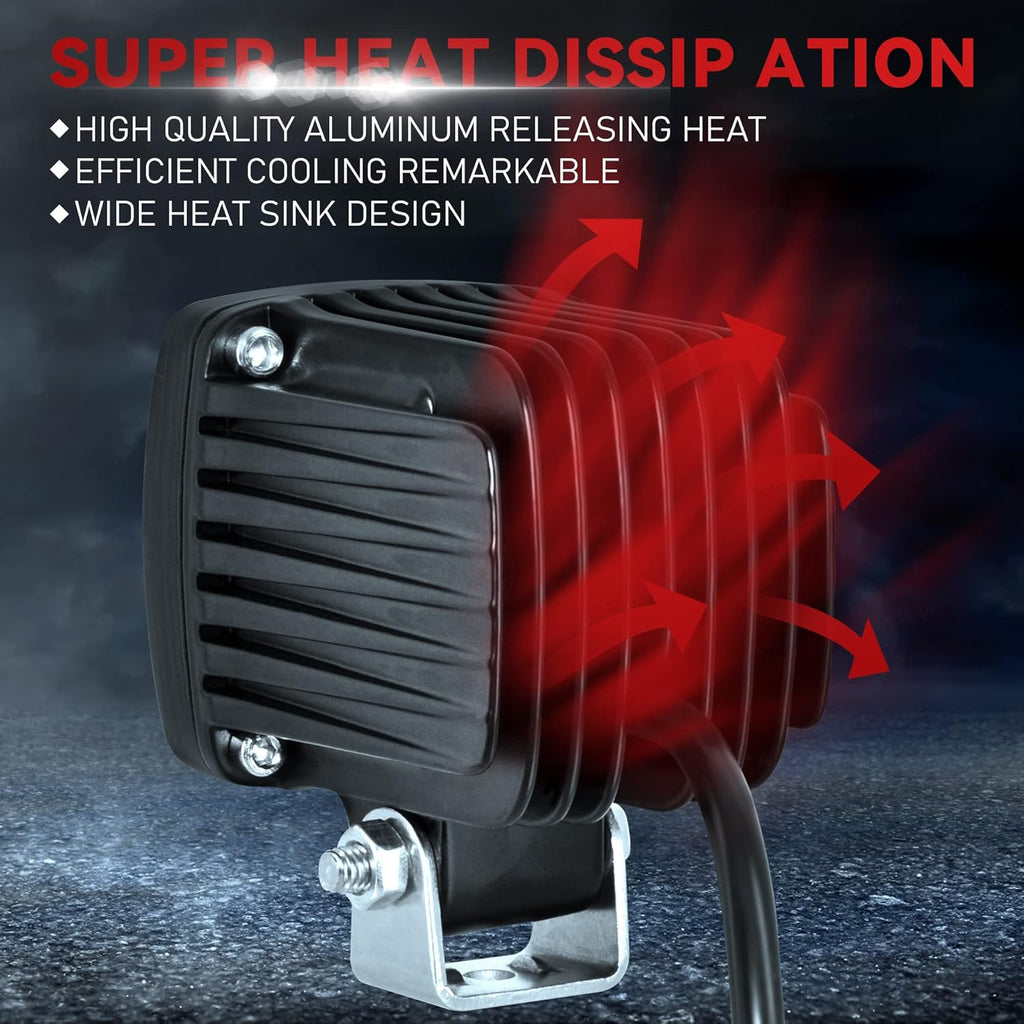 LED Forklift Safety Lights Red DC 12-100V 10W Pack of 2 A164622