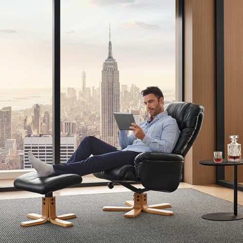 Faux Leather Recliner Chair with Ottoman Q15092
