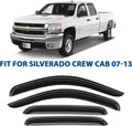 Rain Guards for 2007-2013 Chevrolet Silverado/GMC Sierra 1500 Crew Cab, 4pcs T950