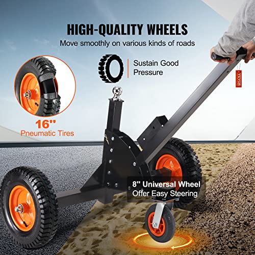 Adjustable Trailer Dolly with 1-7/8'' Hitch Ball & 10'' Solid Tires, 16''-24'' Adjustable Height, 600lbs Tongue Weight Capacity E582227