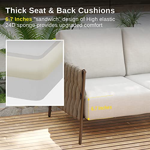 5 Piece Patio Furniture Set with Two Round Coffee Table X4419