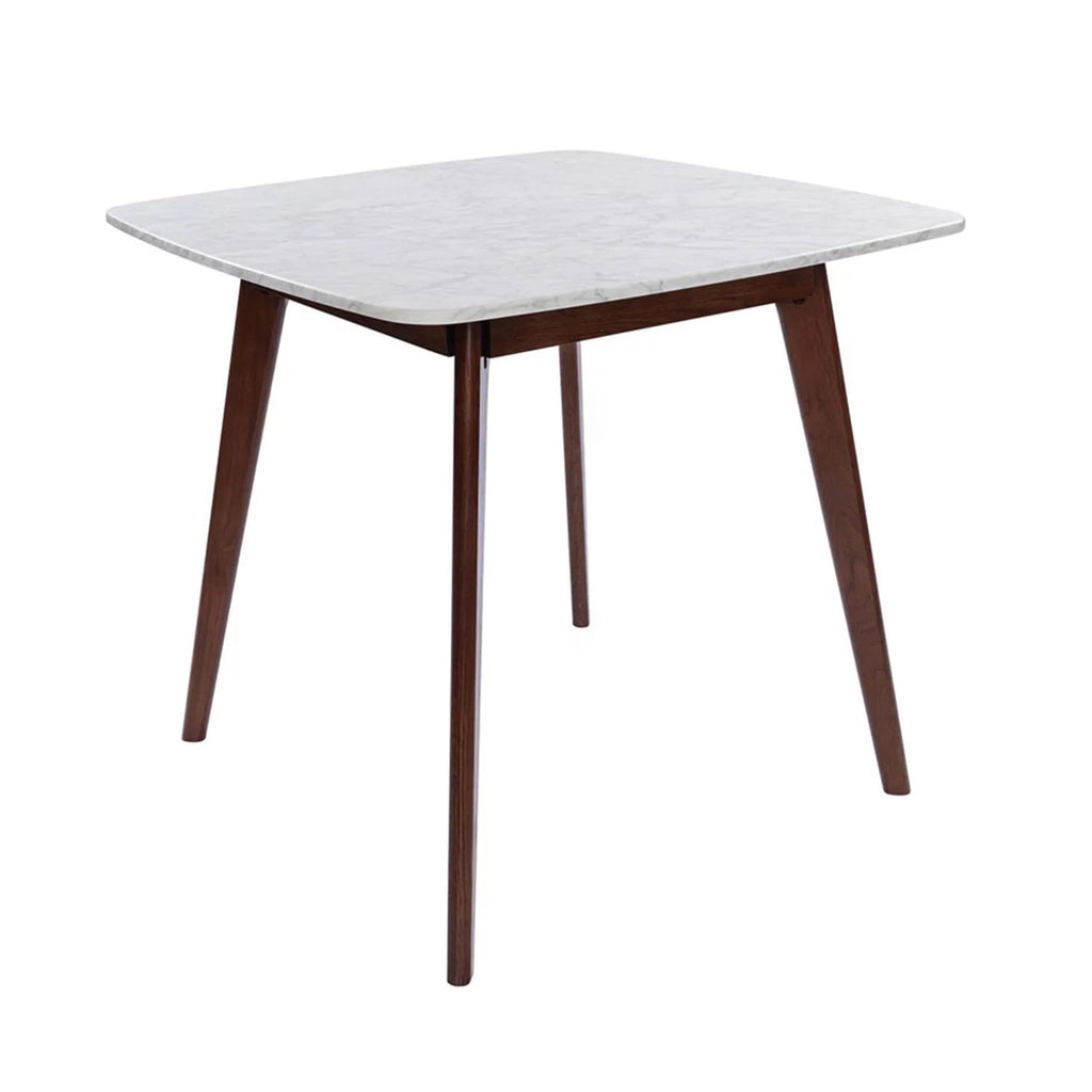 31" Square White Italian Carrara Marble Dining Table F8283