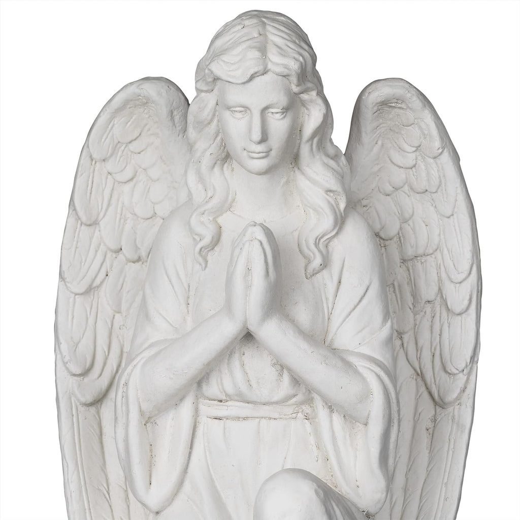 White Kneeling Praying Angel Statue Q36086