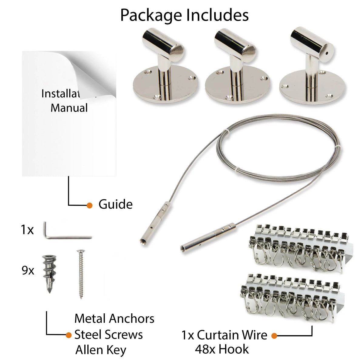 Picture Hanging Kit with 48 Wire Photo Clips V18646