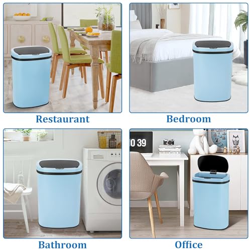 13 Gallon Touch Free Stainless Steel Trash Can O216