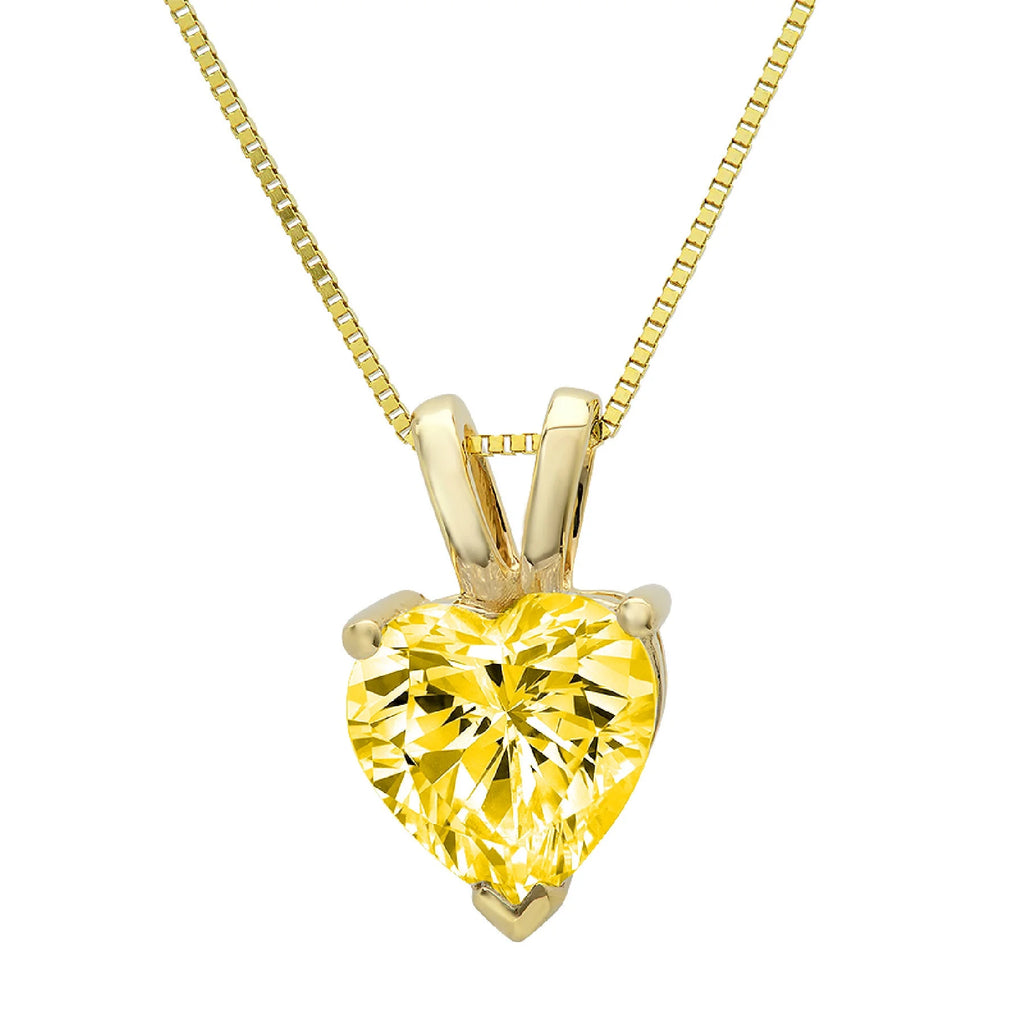14k Yellow Gold Solitaire Moissanite Pendant with 18" Chain L870386
