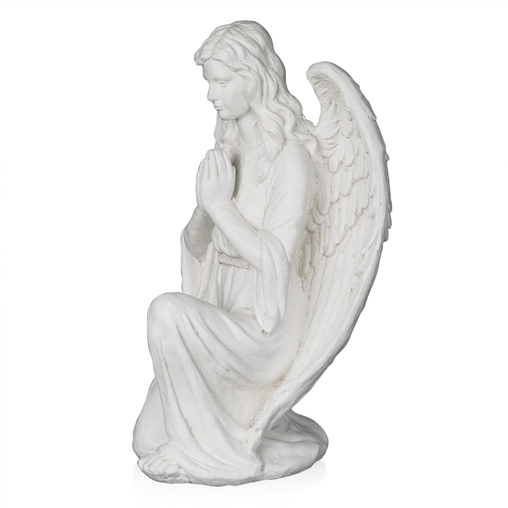 White Kneeling Praying Angel Statue Q36086