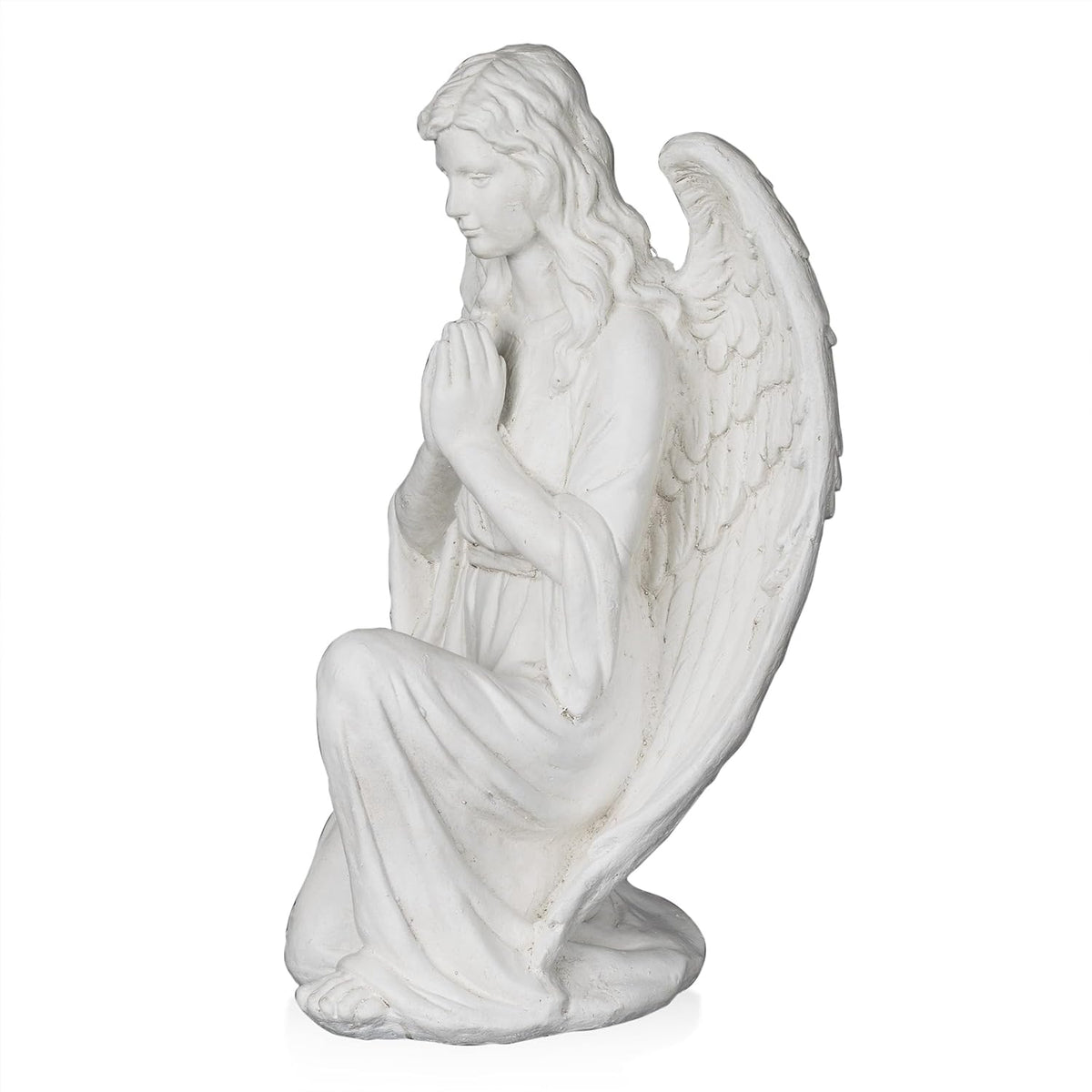 White Kneeling Praying Angel Statue Q36086