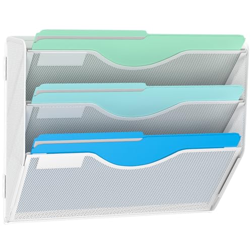 Black Mesh 3 Tier Hanging Wall File Organizer P22319