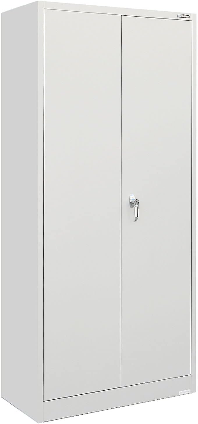 Black Steel Locking Cabinet with Adjustable Shelves and Doors N99685