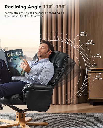 Faux Leather Recliner Chair with Ottoman Q15092