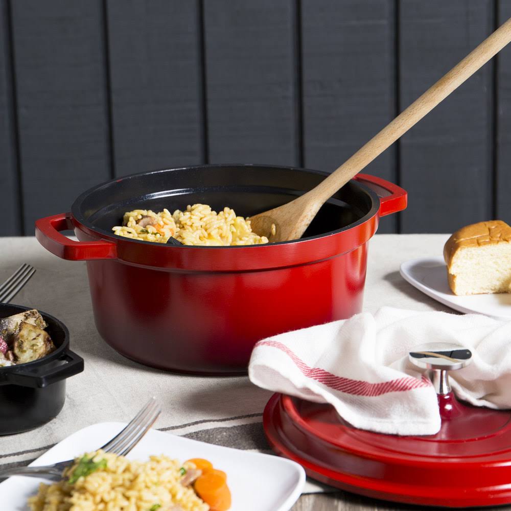 2.5 Quart Round Red Cast Aluminum Dutch Oven S12392