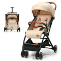 Beige Lightweight Baby Stroller with 5-Point Harness P851925