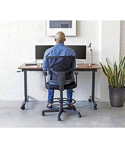 Black Sit to Stand Drafting Stool Chair with Adjustable Footrest and Armrests Y36373