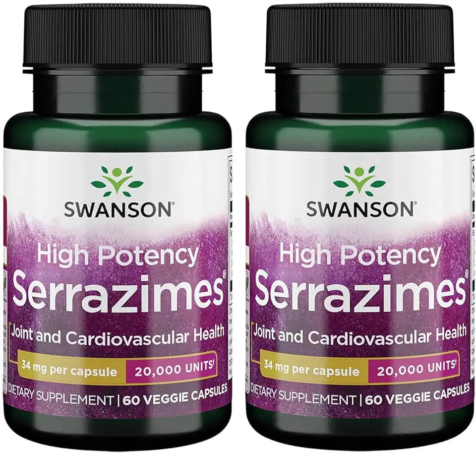 Serrazimes 20000 Units 60 Veg Capsules Enzyme 2 Pack Z66336