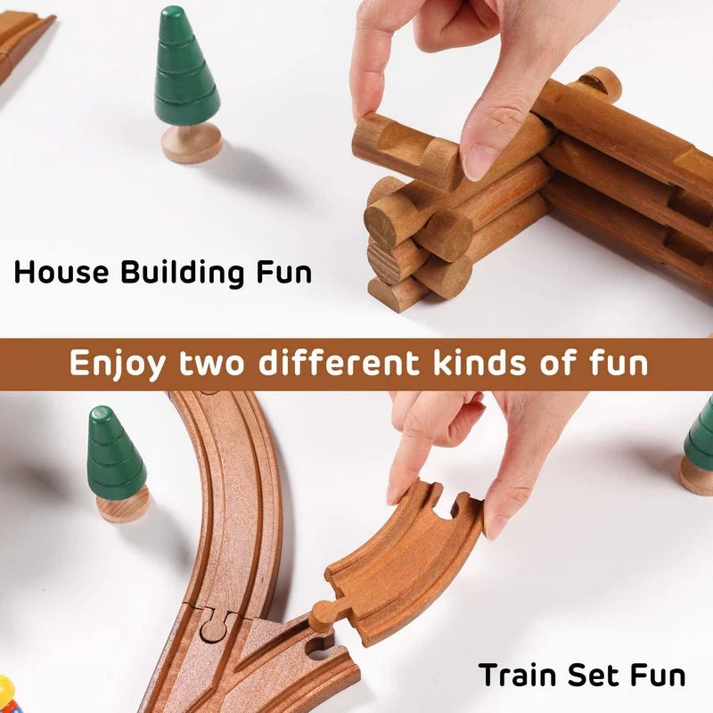 Wooden Train 100pcs Set Building Blocks R730